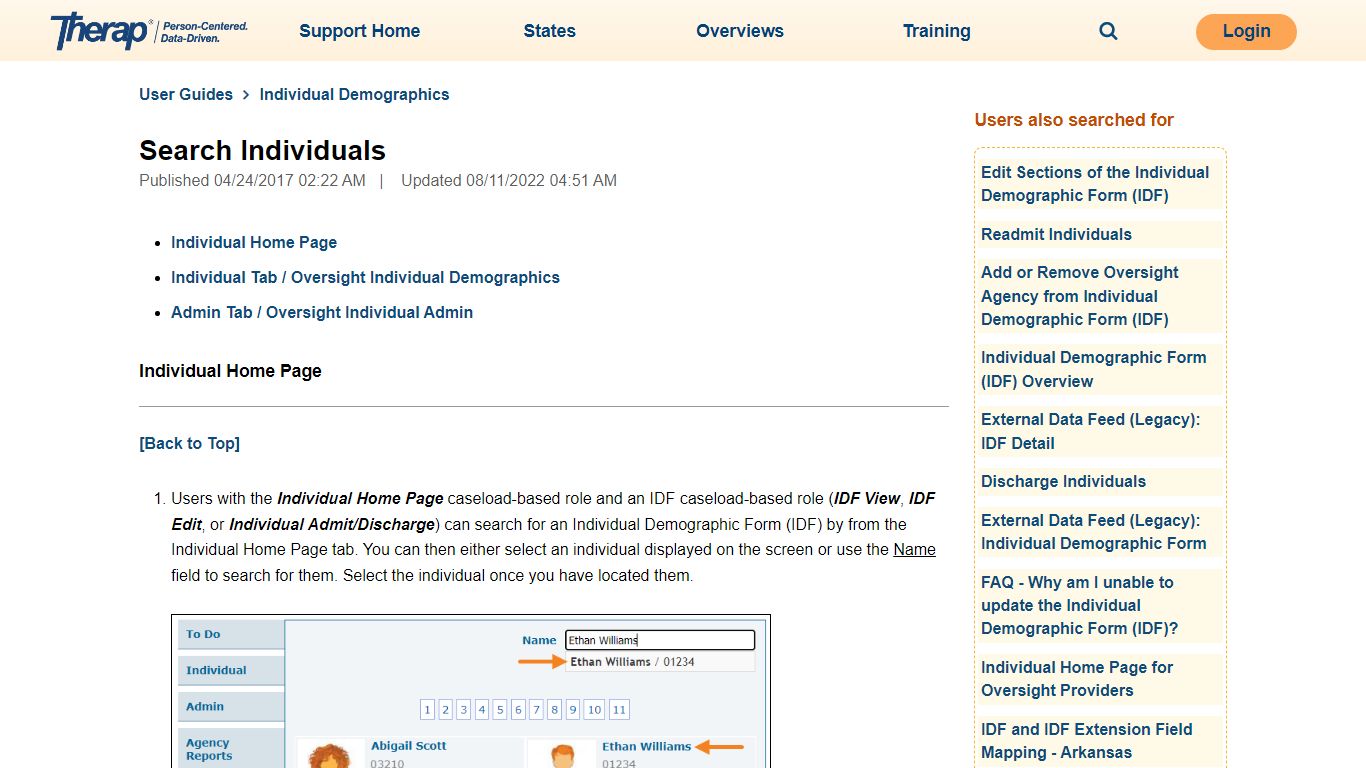 Search Individuals